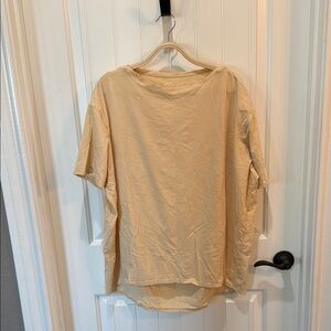 lululemon athletica Cream/pale yellow Short Sleeve back in action Tee
